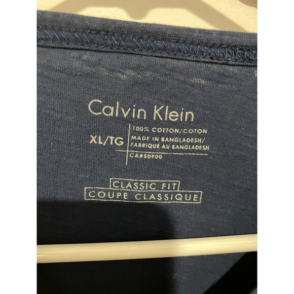 Calvin Klein Men's Long Sleeved Logo T-Shirt, Navy, Size XL - Picture 3 of 4